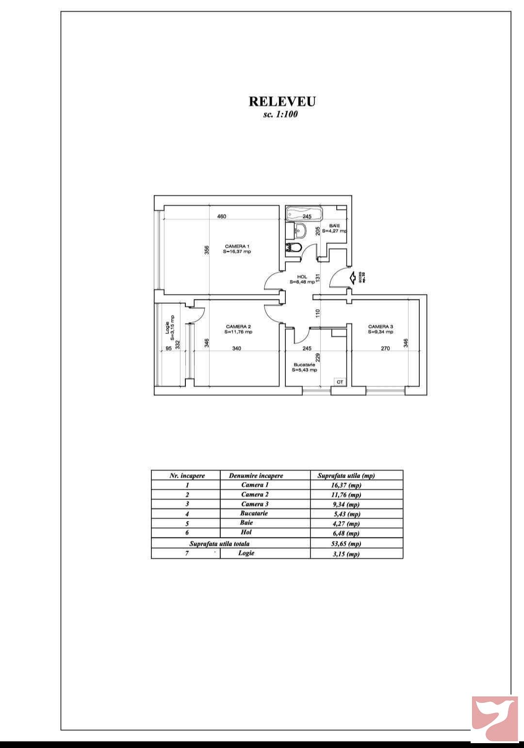 Vanzare apartament  3 CAMERE in Timişoara, 57 mp