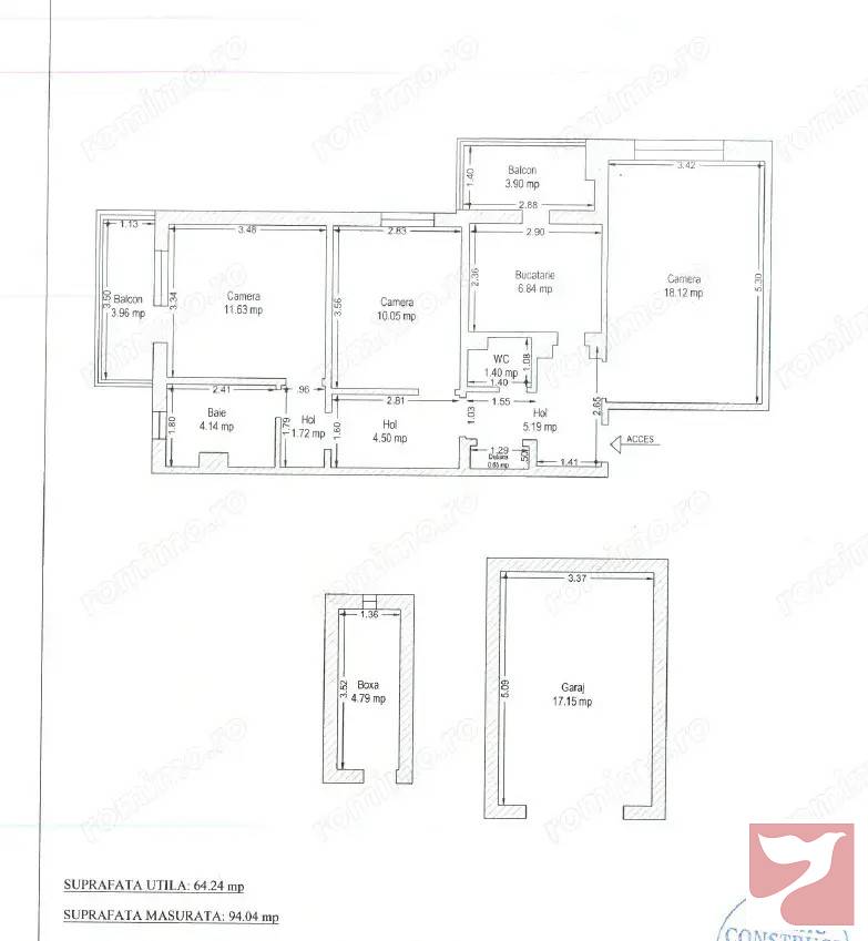 Vanzare apartament  3 CAMERE in Timişoara, Girocului, 65 mp