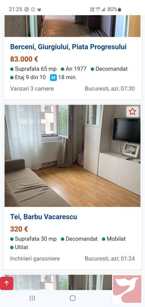 Inchiriere apartament  1 CAMERA in Bucuresti, Tei, 27 mp