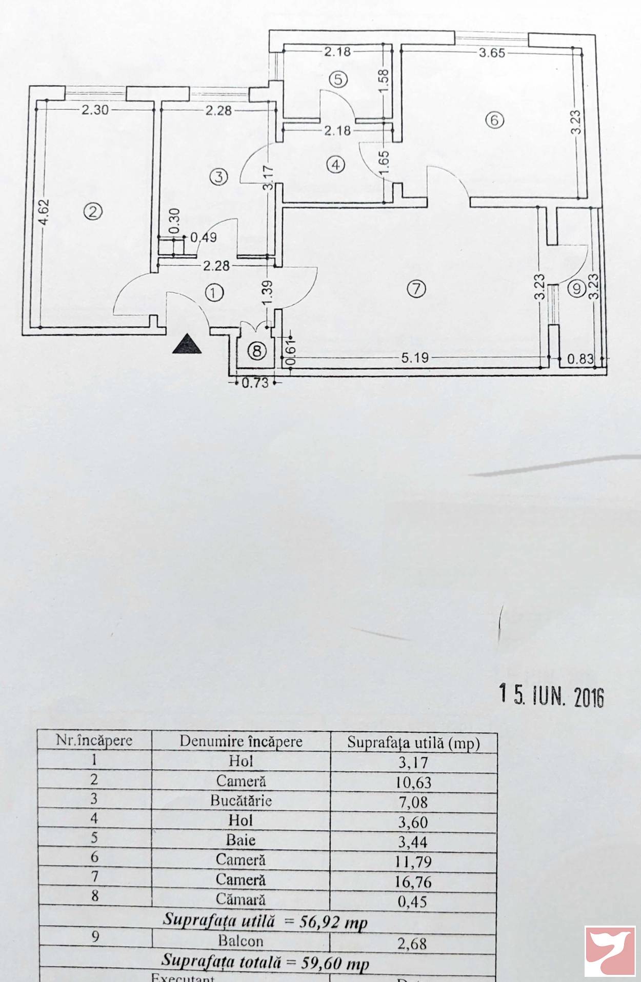 Vanzare apartament  3 CAMERE in Iaşi, 60 mp