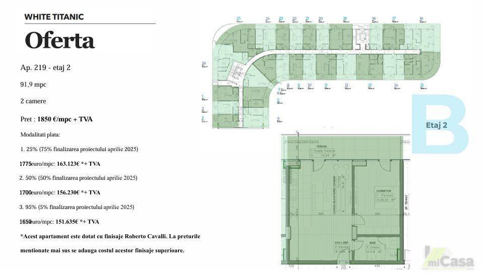 Vanzare apartament  2 CAMERE in Mamaia-Sat, Nord, 91 mp