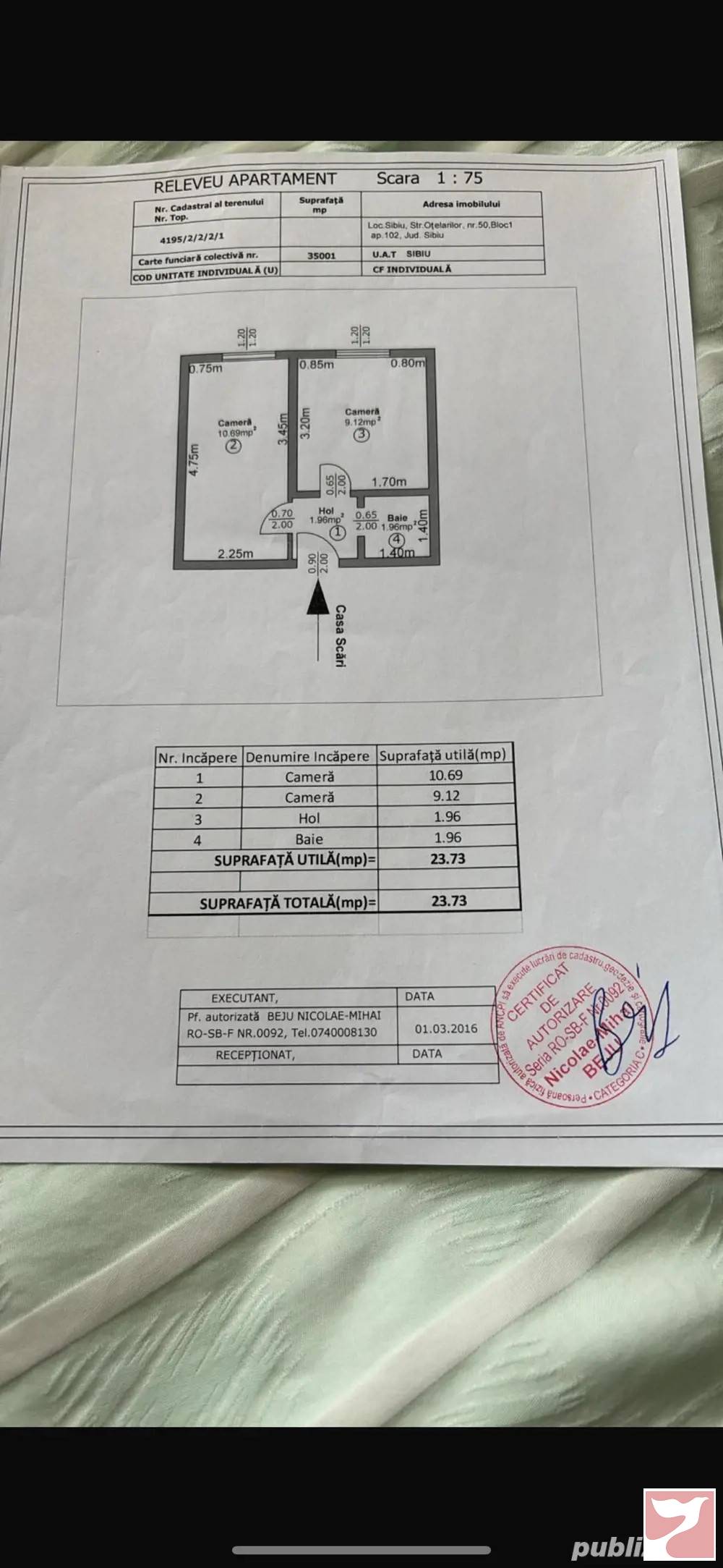 Vanzare apartament  1 CAMERA in Sibiu, Lazaret, 24 mp