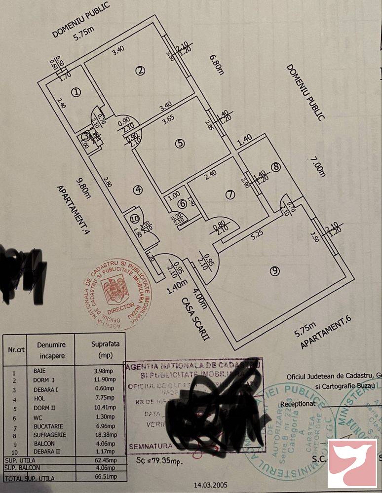 Vanzare apartament  3 CAMERE in Buzău, 66 mp