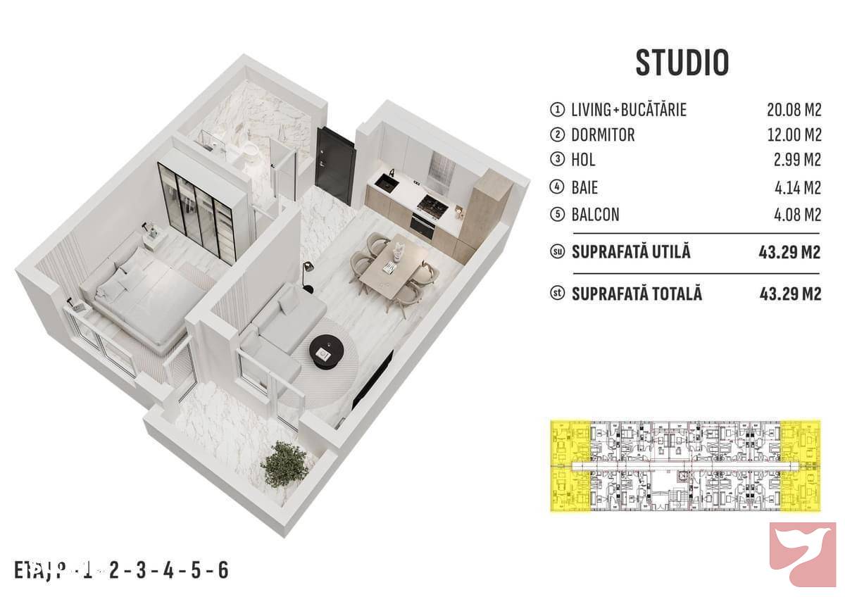 Vanzare apartament  2 CAMERE in Chiajna