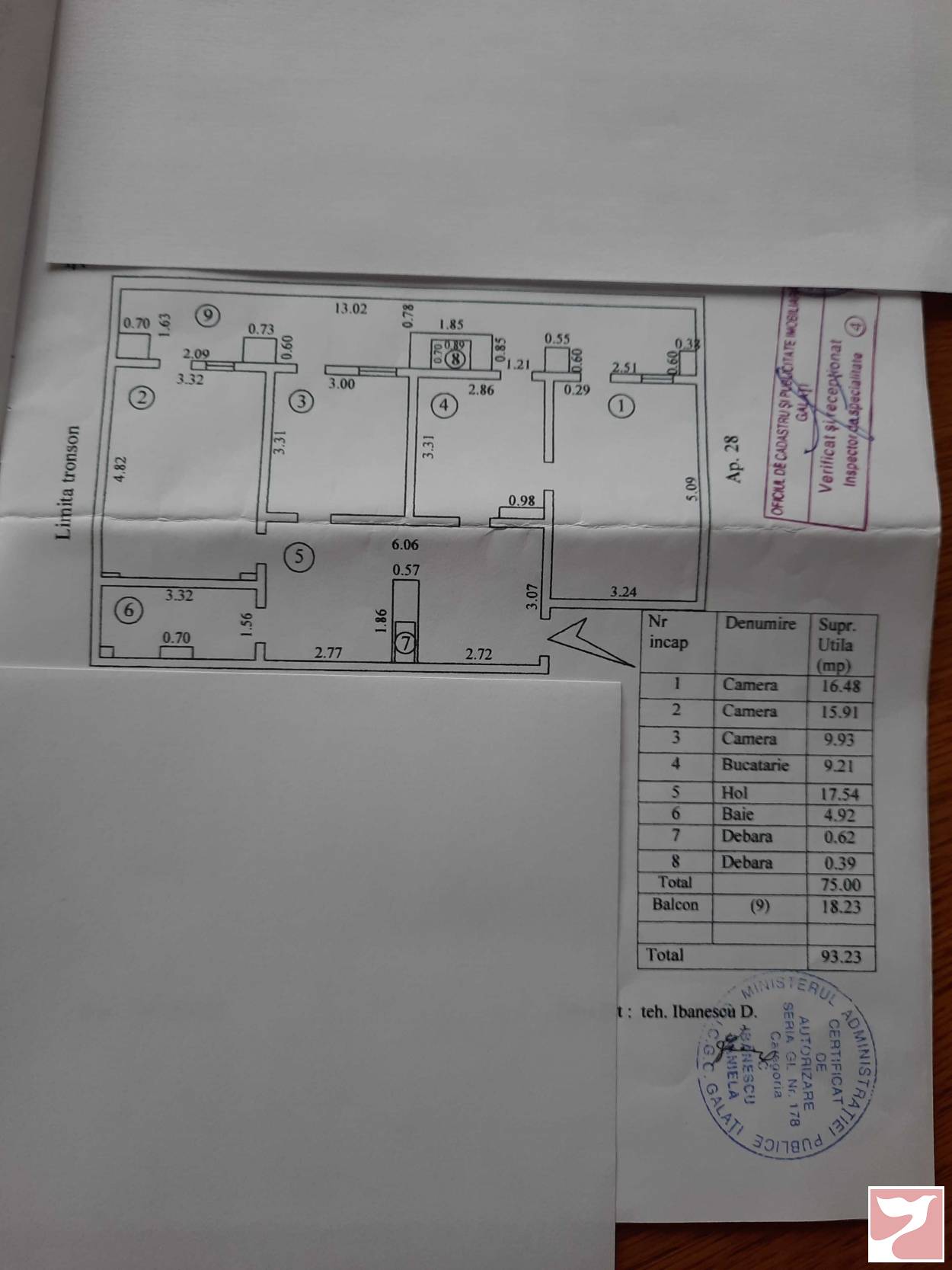 Vanzare apartament  3 CAMERE in Galaţi, 93 mp