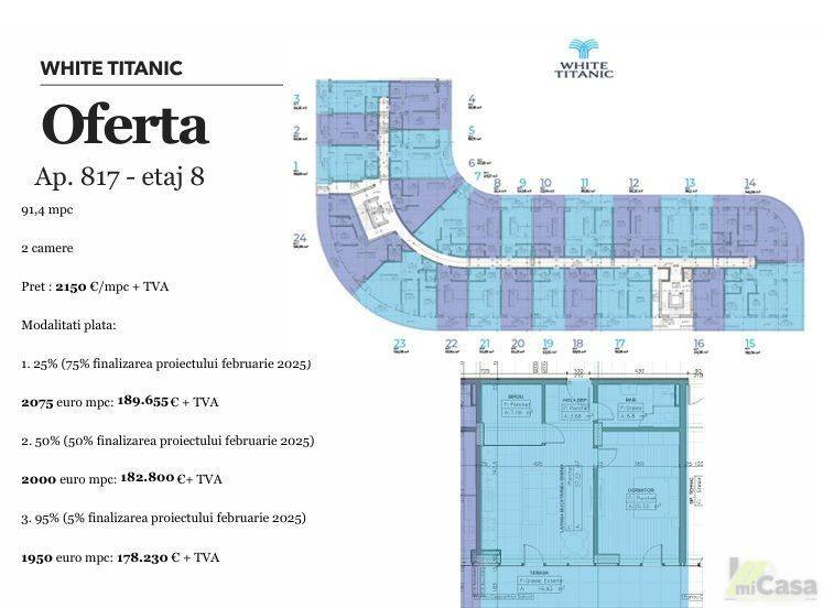 Vanzare apartament  2 CAMERE in Mamaia-Sat, Nord, 91 mp