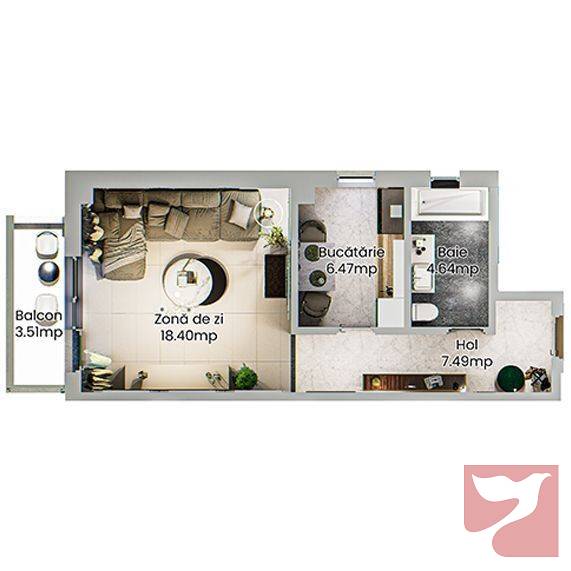 Vanzare apartament  1 CAMERA in Iaşi, Podul Roș, 41 mp