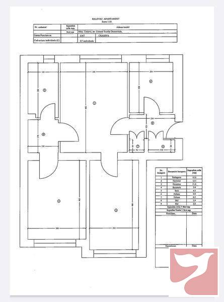 Vanzare apartament  3 CAMERE in Craiova, 58 mp