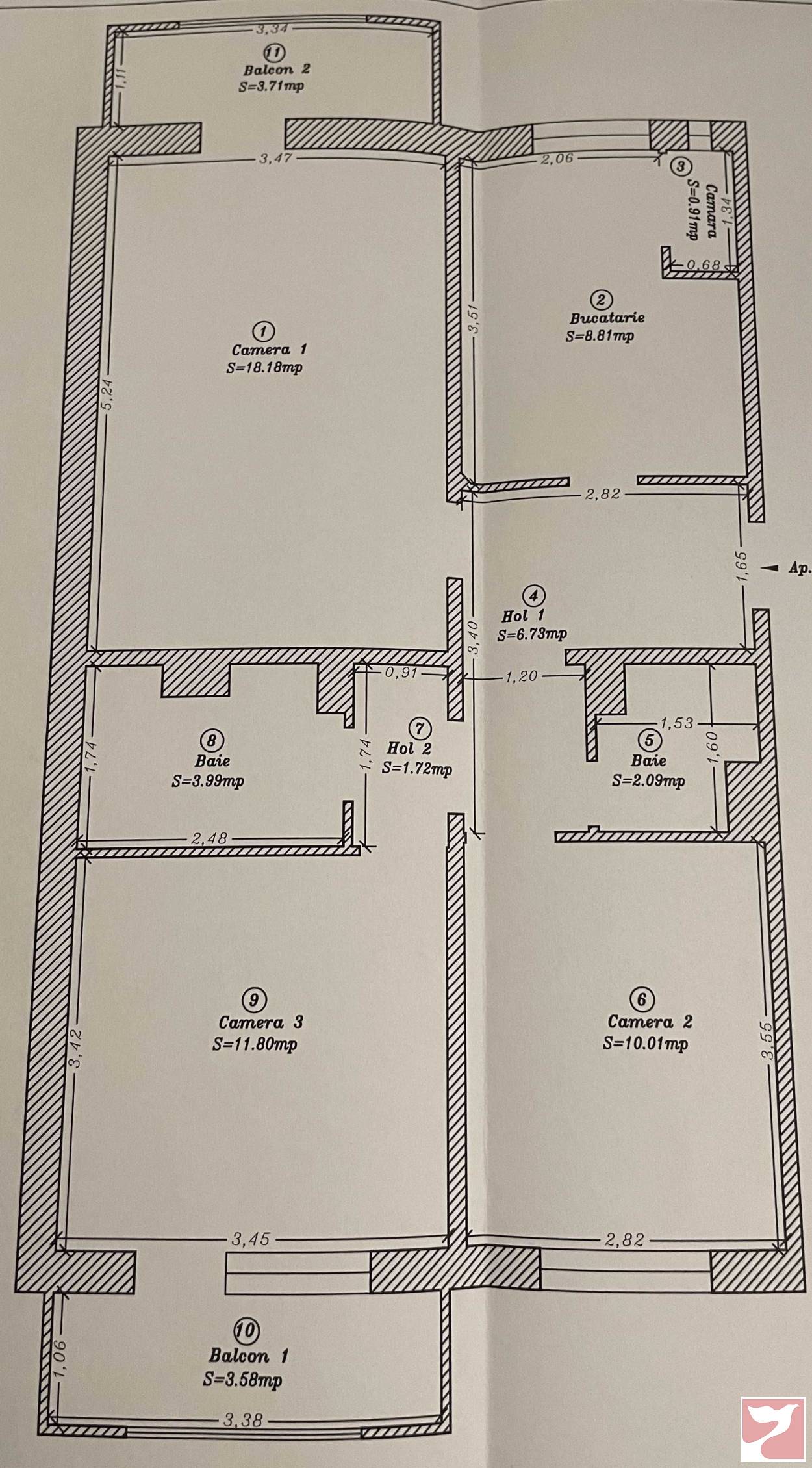 Vanzare apartament  3 CAMERE in Timişoara, Girocului, 64 mp