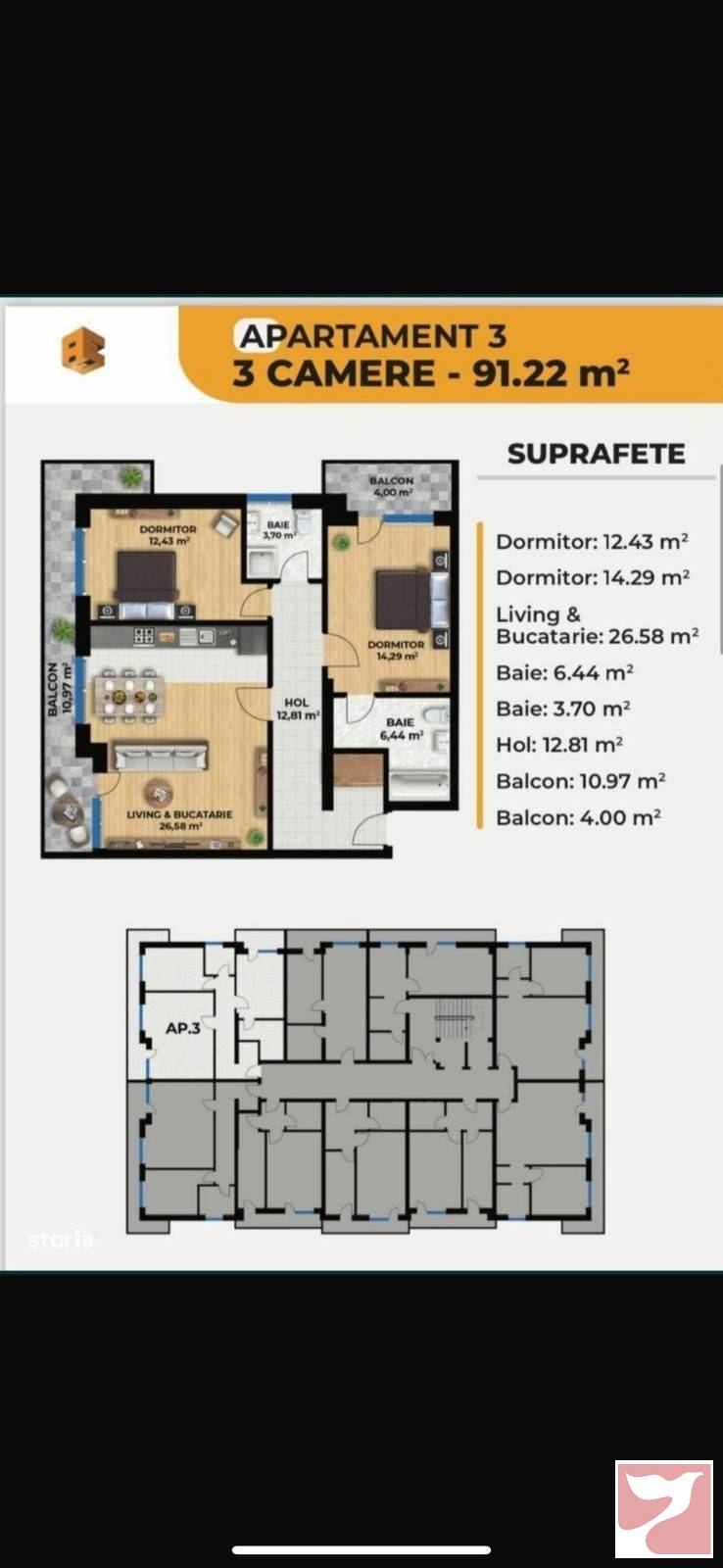 Vanzare apartament  3 CAMERE in Craiova, 92 mp