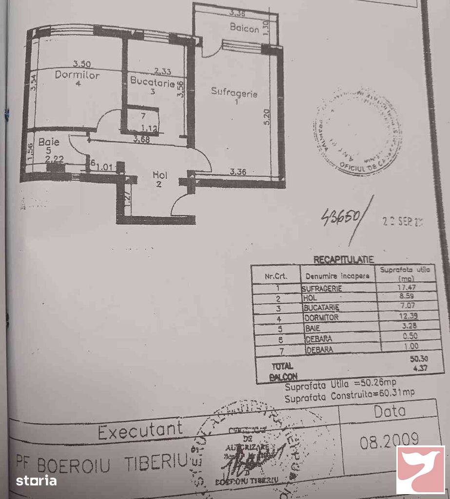 Vanzare apartament  2 CAMERE in Ploieşti, Bdul București, 56 mp