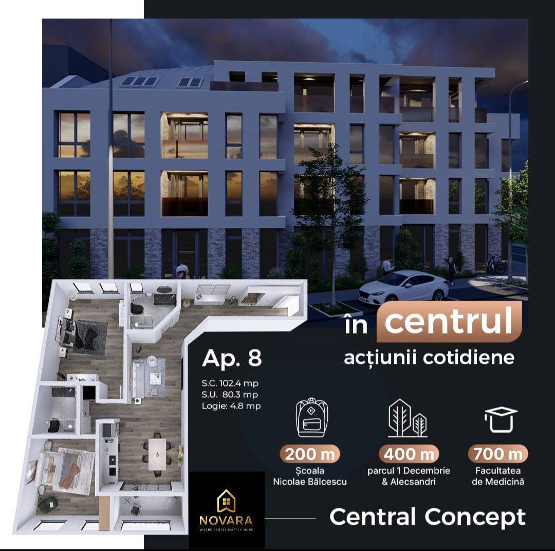 Vanzare apartament  3 CAMERE in Oradea, 85.1 mp