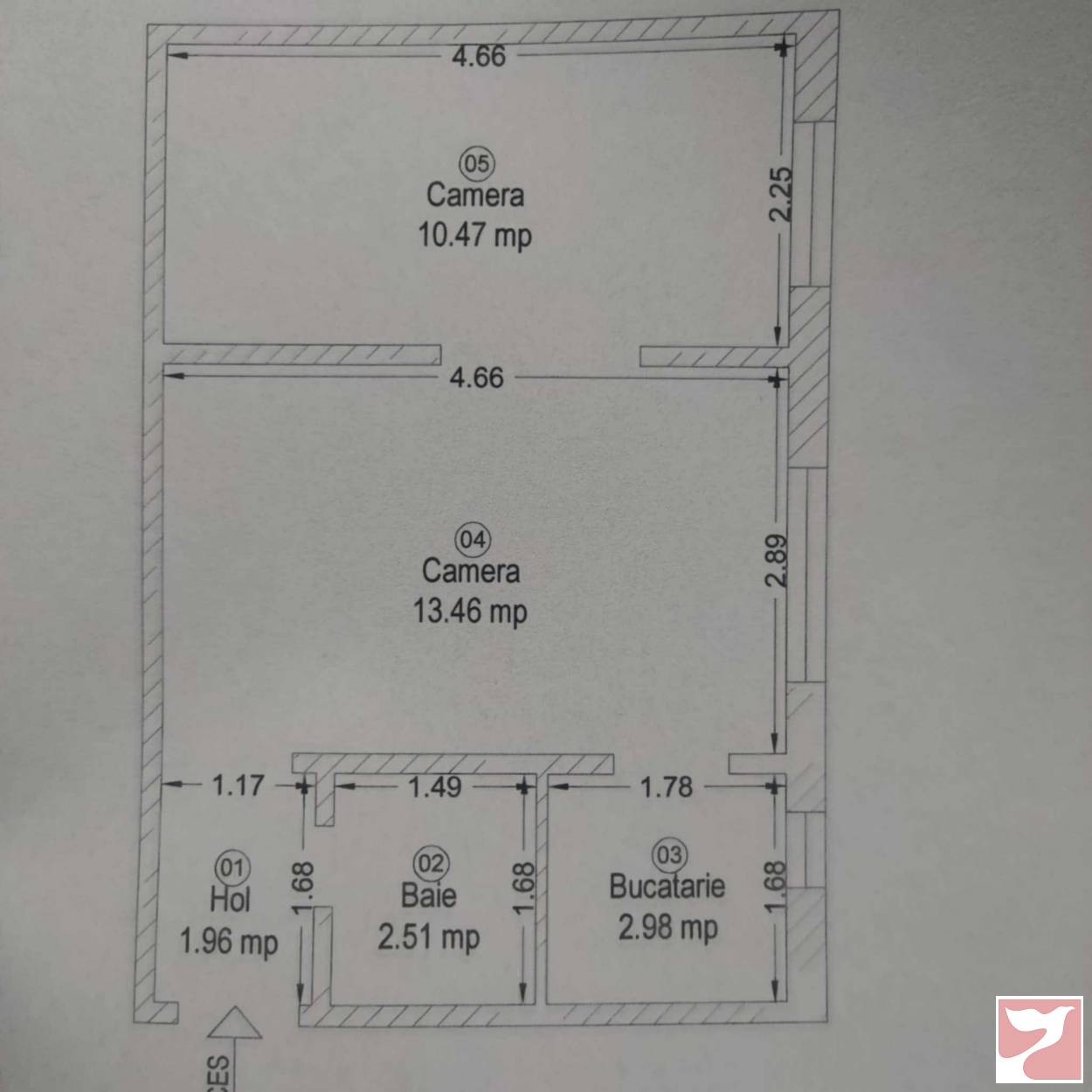 Vanzare apartament  2 CAMERE in Timişoara, 32 mp