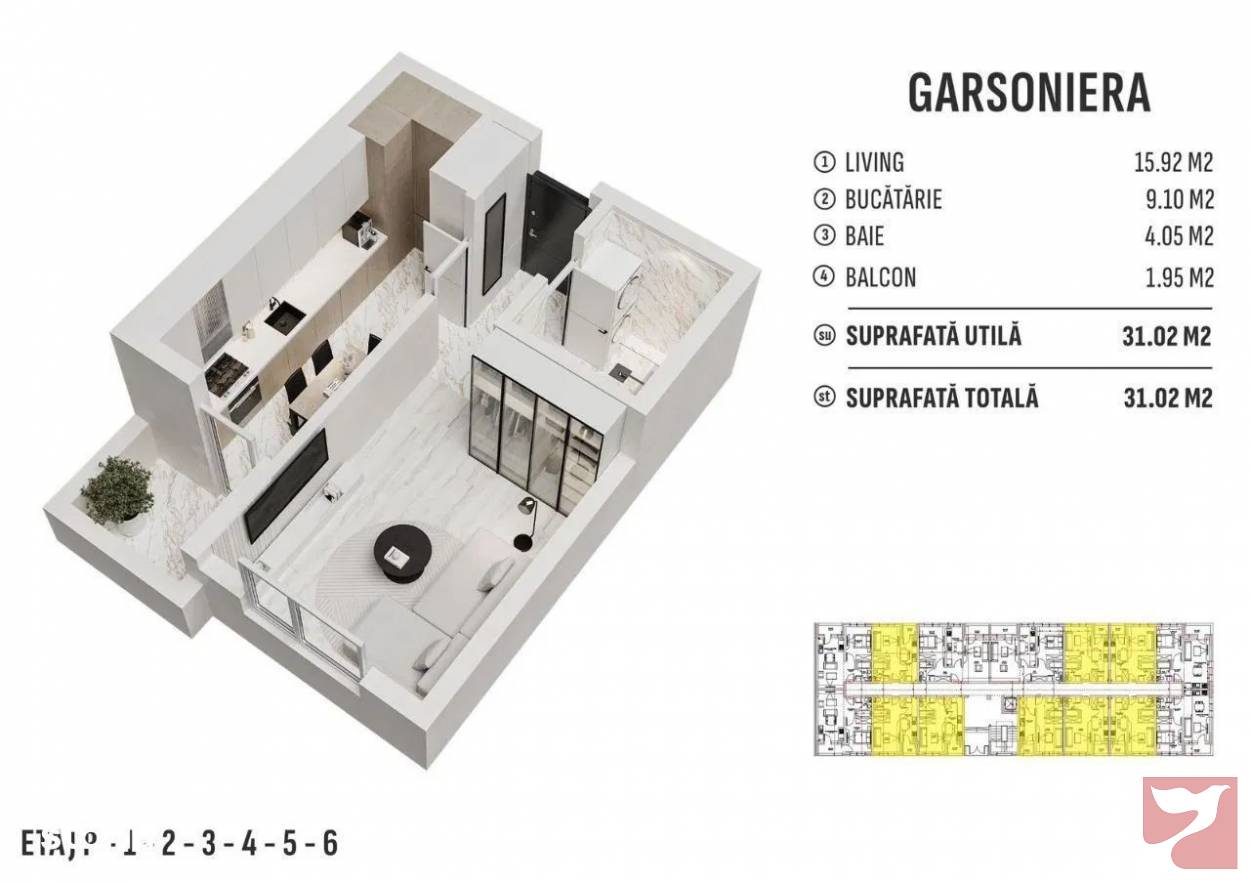 Vanzare apartament  2 CAMERE in Chiajna